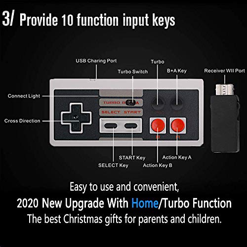 2 kompleta punjivih bežičnih kontrolera NES Classic Mini -Turbo / Home Edition-Rapid Buttons Edition za sustav igre NES Wii sa bežičnim
