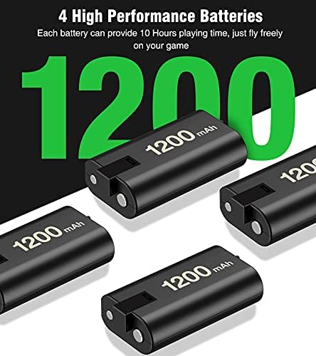 Punjive baterije JACKiSS PRO za Xbox Series X|S,Punjač za kontroler za Xbox One s baterijama kapaciteta 4x1200 mah,Punjiva baterija