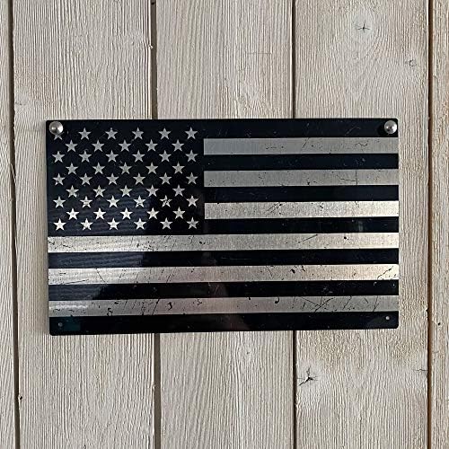 12 X 7.25 Metalna taktička američka zastava-Originalni metalni umjetnički zidni pokloni za muškarce-Kvalitetni viseći znakovi za dom,