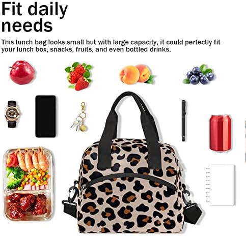 Izolirana torba za ručak s leopard printom za žene odrasle tinejdžerice modni print veliki hladnjak s termalnom kutijom izdržljiva