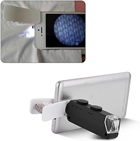 60x-100x mikroskopska leća, džepni LED mikroskop povećalo staklo optičko zumiranje LED mikroskop s kopčom za mobitele