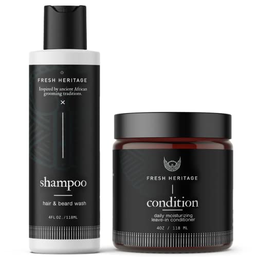 Svježa baština Premium Beard Wash snop za muškarce - šampon s uljem i balzama od čajevca W/Arganovo ulje - omekšava, glatke i jača