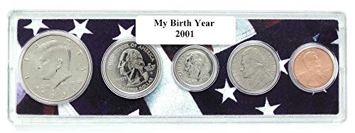 2001-5 godina rođenja novčića postavljeno u američkom držaču zastava necirkulirano