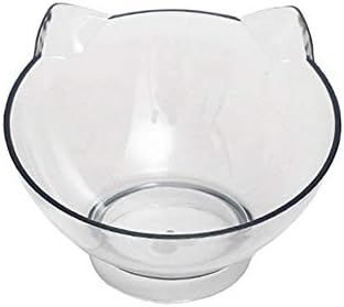 Clear Zamijenite mačju zdjelu za mačke povišene zdjele, 15 stupnjeva nagnutih dizajnerskih stajališta za zaštitu vrata uzgojene posude