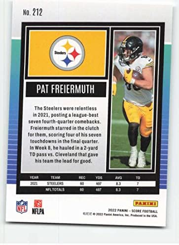 2022. rezultat 212 Pat Freeiermuth NM-MT Pittsburgh Steelers nogomet NFL