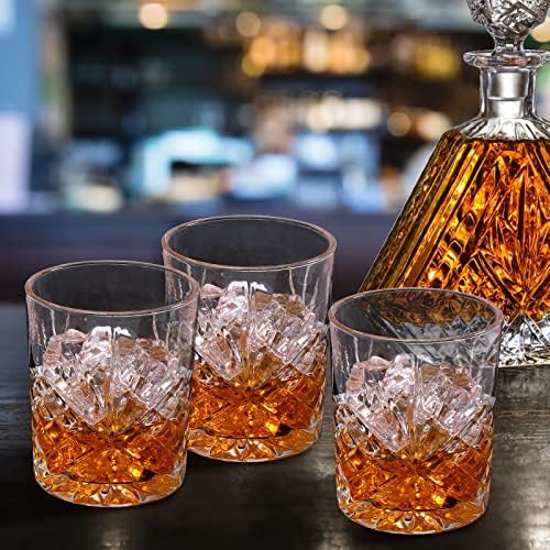 Set od 6 kristalnih čaša za viski, staromodnih čaša od 10 unci, čaša za led, čaša za burbon, čaša za rum, čaša za viski, prozirnih