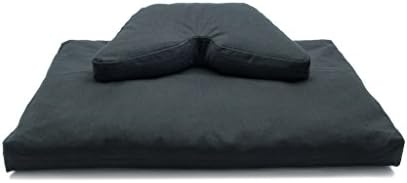 Jastuk za svemir s niskim dizanjem iz kućišta crne heljde i pamučnog batina; set jastuka za meditaciju