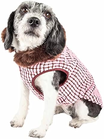 Pet Life ® Luxe 'Beautifur' elegantna kutija s uzorkom mink krznenog psećeg kaputa - jakna za pse od laganog trbuha u kuku i petlju