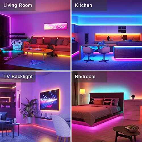 LED svjetla za spavaću sobu od 32,8 Stopa, LED trake za svjetlo, LED svjetla s daljinskim upravljačem, aplikacija za sinkronizaciju
