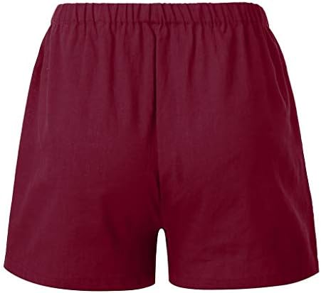 Kratke hlače za muškarce, f_gotal muški laneni pamuk ležerna solidna boja elastični struk kratke hlače sportske hlače jogger kratke