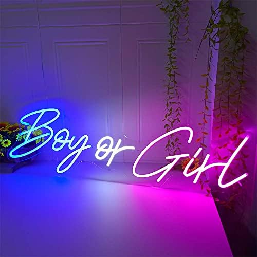 Jumbo size boy ili djevojčica 30 -inčni LED svjetlosni spol otkrivaju zabavu neonskog znaka zatambit silikonski vođeni neonski za kućni