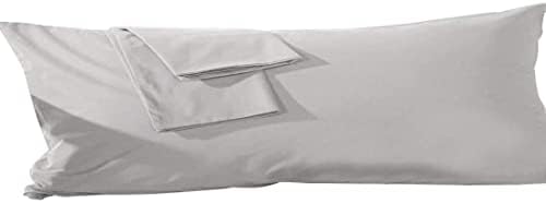 Jastuka za tijelo 20x48 jastučni poklopac egipatski pamučni srebrno sivi kruti set od 1 karoserijskog jastučića zatvarača bliži