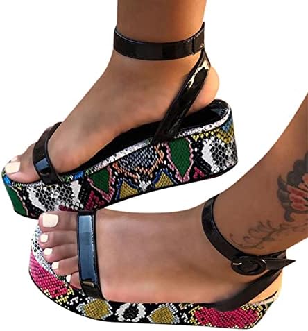 Sandale žene odjevene ljetne zmije debeli gumb uzorka sandale non cipele Pozicioniranje dno ženskog nagiba debele ženske sandale