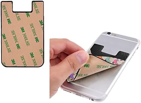 Retro šarene rolete s klizaljke držač telefonskih kartica PU kožna kreditna kartica id torbice 3M ljepljive rukave za sve pametne telefone
