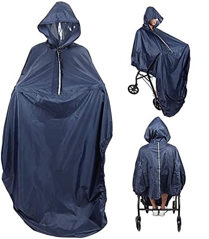 Kišna navlaka za invalidska kolica, Vodootporni pončo za invalidska kolica s kapuljačom, mekana Vodootporna i otporna na kidanje kišna