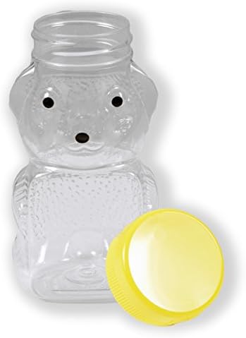 * 06 * 24 * 24 * plastični medeni medvjedić sa žutim kapicama od 24 grama, 6 oz
