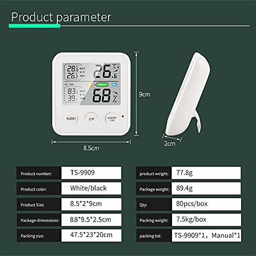 GUANGMING - LCD digitalni mjerač temperature i vlage u prostoru E-mail hygrometer termometar vremenska stanica za spavaće sobe, Ureda,