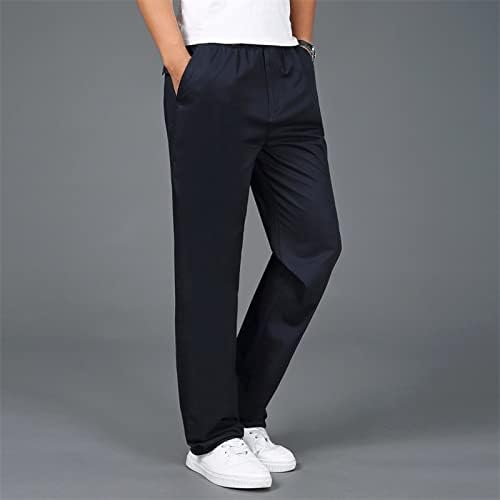 Kuhinjske hlače za muškarce modne široke pamučne hlače velike veličine s džepom na vezanje i elastičnim strukom hlače općenito za dom