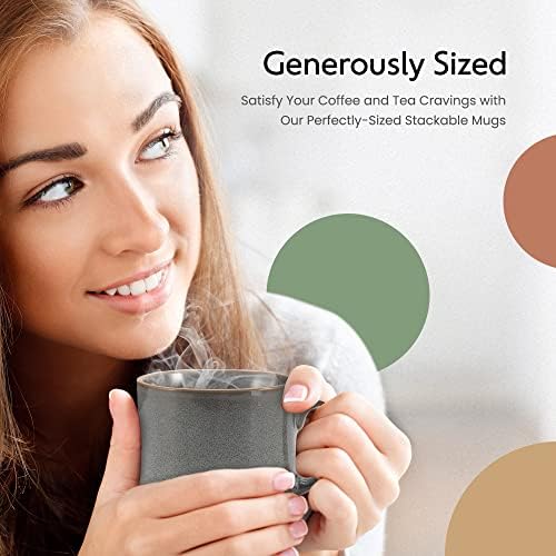Set šalica za kavu koje se mogu slagati u alternativama / keramičke višebojne 4 šalice za kuhinjsku ploču, otočnu ploču ili izlog kafića