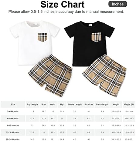 Patpat Baby Boy Ljetna odjeća Crewneck Short Rubve Top majice majice i kratke hlače set 3m-24m
