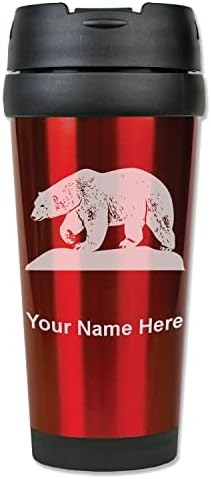 Lasergram 16oz šalica za putničke kave, polarni medvjed, personalizirano graviranje uključeno