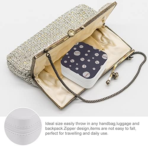 Kutija za nakit mala prijenosna putna torbica od PU kože organizator-držač za pohranu prstenja, naušnica, ogrlica, narukvica-Baseball