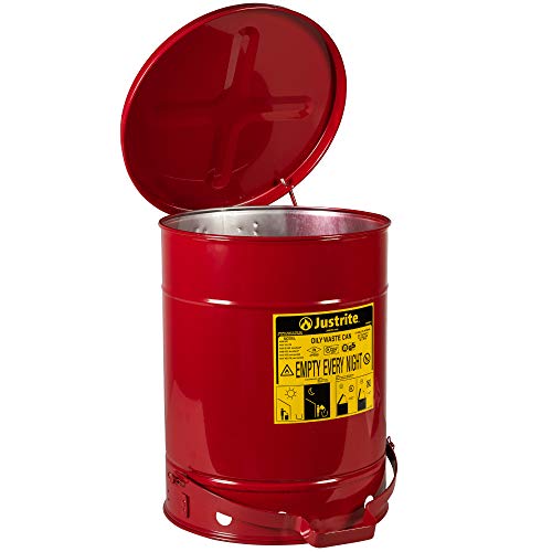 JUSTRITE 09101 6 GALLON, 11.875 OD X 15.875 H galvanizirano-čelika žute sigurnosne limenke za masni otpad i 9300 10 galona crvena pocinčana