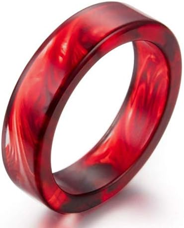 6mm plava / ljubičasta / crvena tinta uzorak emajl smola prsten Muškarci Žene vjenčani prsten 6-10
