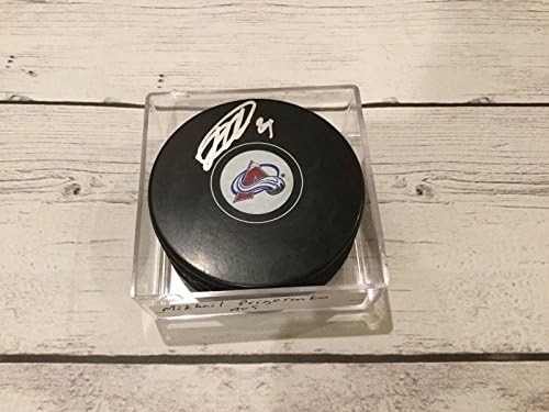 Mihail Grigorenko potpisao je hokejski šak Colorado Evelans ABC s autogramom a-šaka NHL-a s autogramima