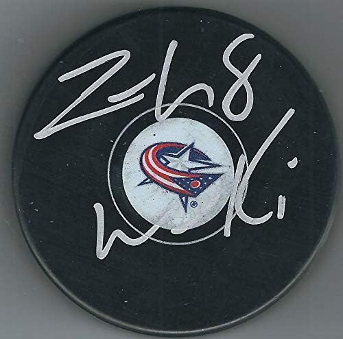 Hokejaški pak Zacha VERENSKOG Colembusa plave jakne s autogramom-NHL Pakovi s autogramom