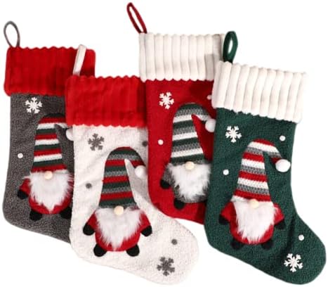 Božićne čarape 18 inča velike veličine božićni ukrasi za božićne praznike za kućne hotele restorani božićne zabave （4PCS）