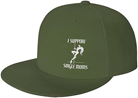 FWOEQIZ I-SUPPORT-SINGLE-MOMS HATS FLATNI BILL BRIM Black Podesiva bejzbolska kapica Dancing Hip Hop Trucker Hat za muškarce žene žene
