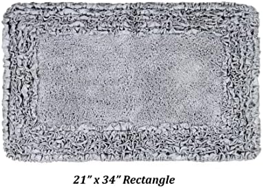 Kolekcija kupaonski set od 3 komada pravokutni tepisi pamučna Srebrna prostirka za kupanje podna prostirka koja upija vlagu i