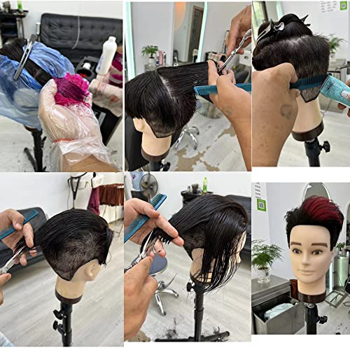 Glava muške lutke od ljudske kose, glava frizerske lutke, glava lutke za šišanje i oblikovanje s nastavnom glavom lutke za oblikovanje