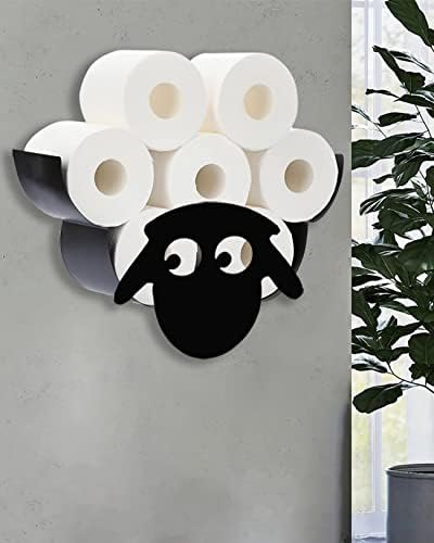 Krava ukrasni nosač toaletnog papira, metalni smiješni životinjski toaletni papir skladištenje dodatnih 8 peciva, kupaonica zidna tkiva