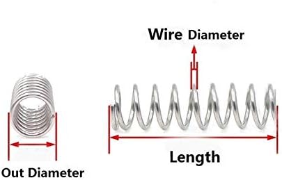 Hardverski proljetni tlak opruga Kompresija opruga 304 nehrđajući čelik nerozivna napetost opruga žice dia 0. 6 mm vanjska dia 5 mm