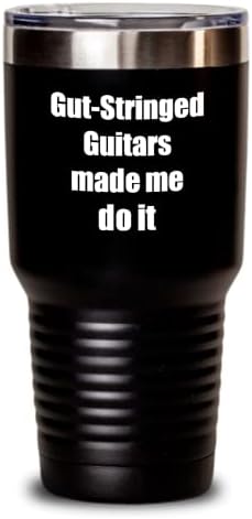 Smiješne gitare s gumenim žicama učinile su me da to učinim glazbeni poklon citat gag izolirana čaša s poklopcem crnim 30 oz