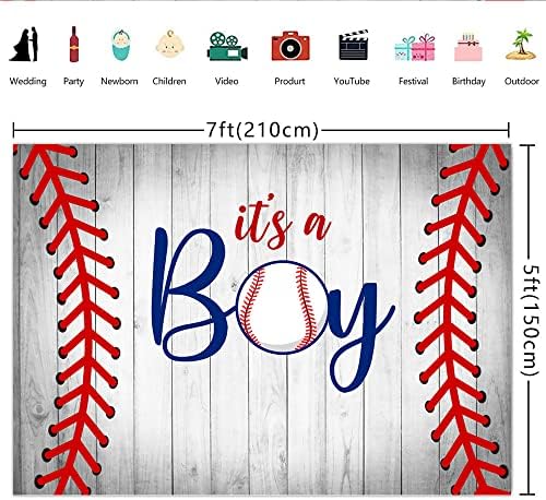 Baseball be 7 be 5 be to je pozadina za tuširanje dječaka za dječaka, naš mali pridošlica na banneru be a, rustikalni drveni ukrasi