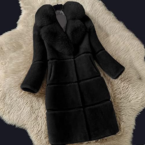 Žene umjetne kaput Elegantna gusta topla modna odjeća dugačke lažne jakne plišana jakna topla i mekana zimska kaputa žena