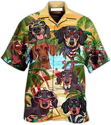 Muška košulja na havajima 2023 3d tiskana košulja tropska plaža s kratkim rukavima casual gumb-dolje aloha košulja regularna