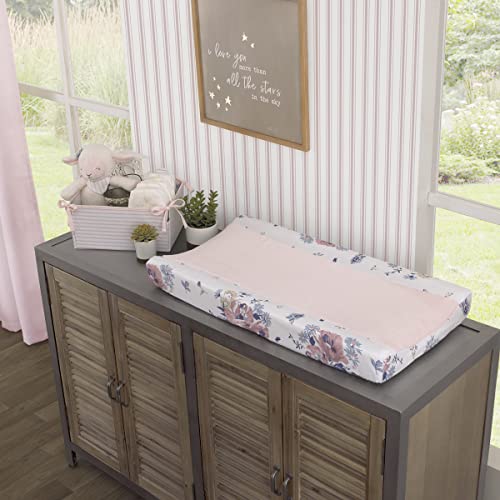 Šik presvlaka za stol za presvlačenje u bijeloj, ružičastoj i zimzelenoj boji sa super mekim uzorkom