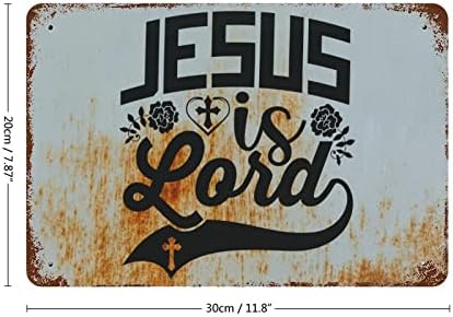 Godblessign Isus je Lord Wall Umjetnički znakovi Biblijski stih Metalna ploča Kršćanska religiozni citati Isus Metal Sign Decorative