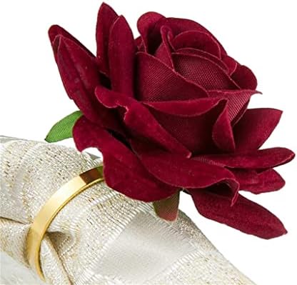 BHVXW 10PCS Crvena ruža oblika ručnika ručnika ulveti za salveti svadbena zabava hotelskog dekor salvet salvet