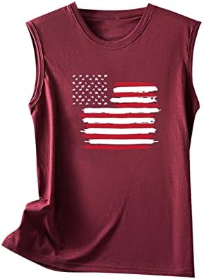 Ženski vrhovi američke zastave vrhovi tenkova za žene domoljubne košulje 4. srpnja USA zastave zvijezde Stripe Stripes print majica