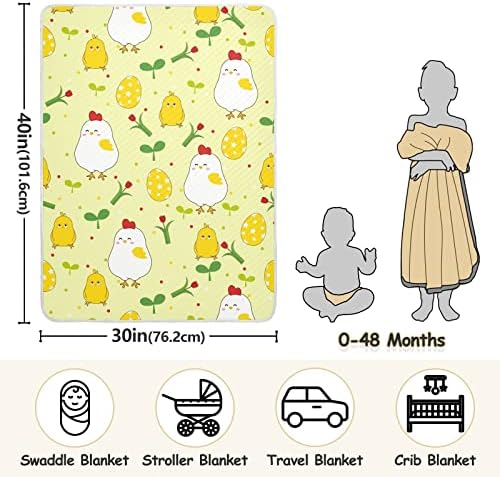 Pospavač s pokrivačem za uskršnji pileći pamuk za dojenčad, primanje pokrivača, lagana mekana pokrivača za krevetić, kolica, vrtićke,