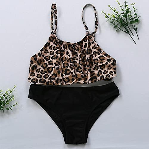 Kupaći kostim za malu djecu, Slatki Leopard cvjetni kupaći kostimi za djevojčice, dvodijelni ljetni kupaći kostim bez leđa tankini