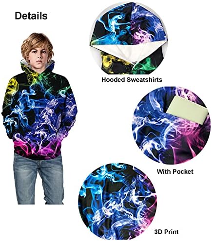 Aluwu Boys Girls Hoodies Kid 3D print pulover dukserica s džepom veličine 5-14t