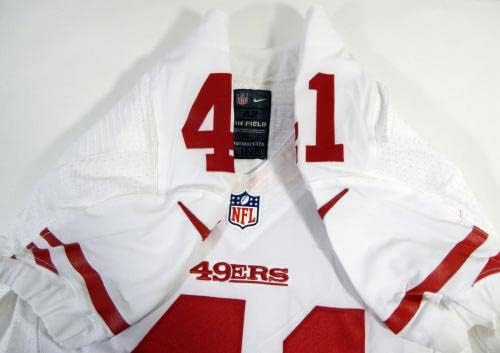 . San Francisco 49ers Antiote Bethea 41 Igra izdana White Jersey DP16471 - Nepotpisana NFL igra korištena dresova