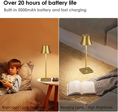 Stolna svjetiljka na baterije, Punjiva bežična LED stolna svjetiljka minimalistička svjetiljka na baterije od 5000 mAh s podesivim