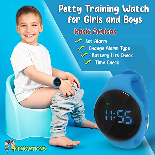 Otmice USA Premium Potty Training Watch - Bljeskajuća svjetla, višestruki alarmni načini s diskretnim načinom koji se punim, otporna